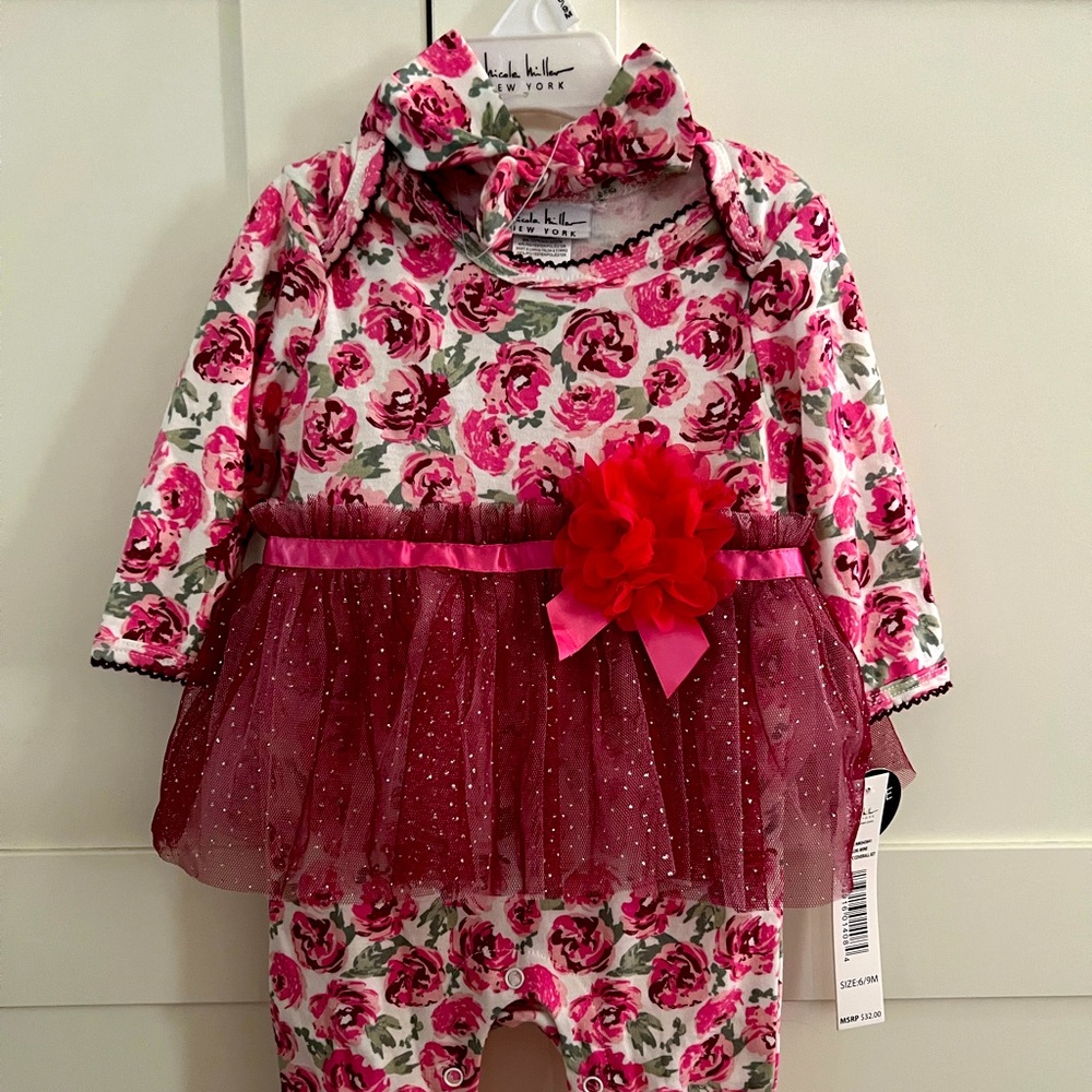 *SOLD* Baby girl's one pice outfit with tulle tutu